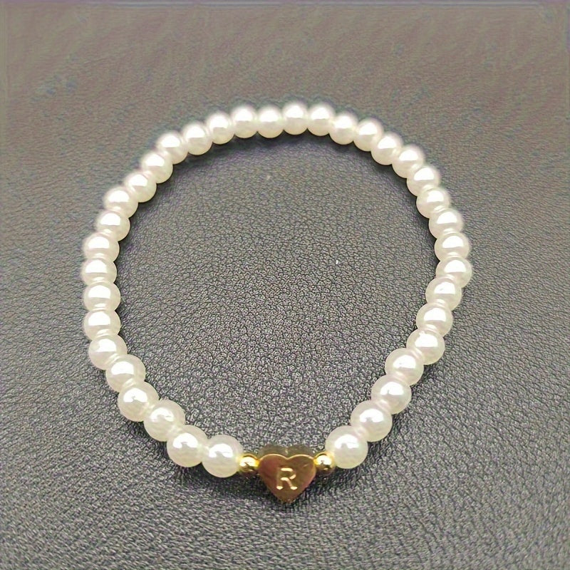 Chic Heart Initial Bracelet (A–Z)