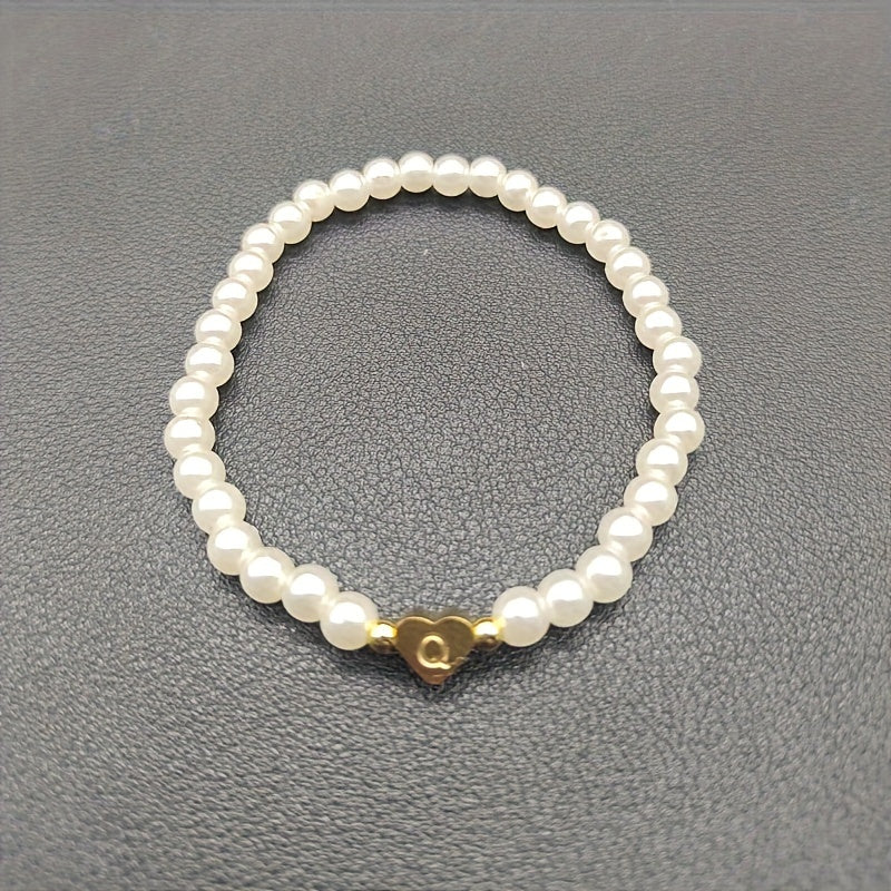 Chic Heart Initial Bracelet (A–Z)