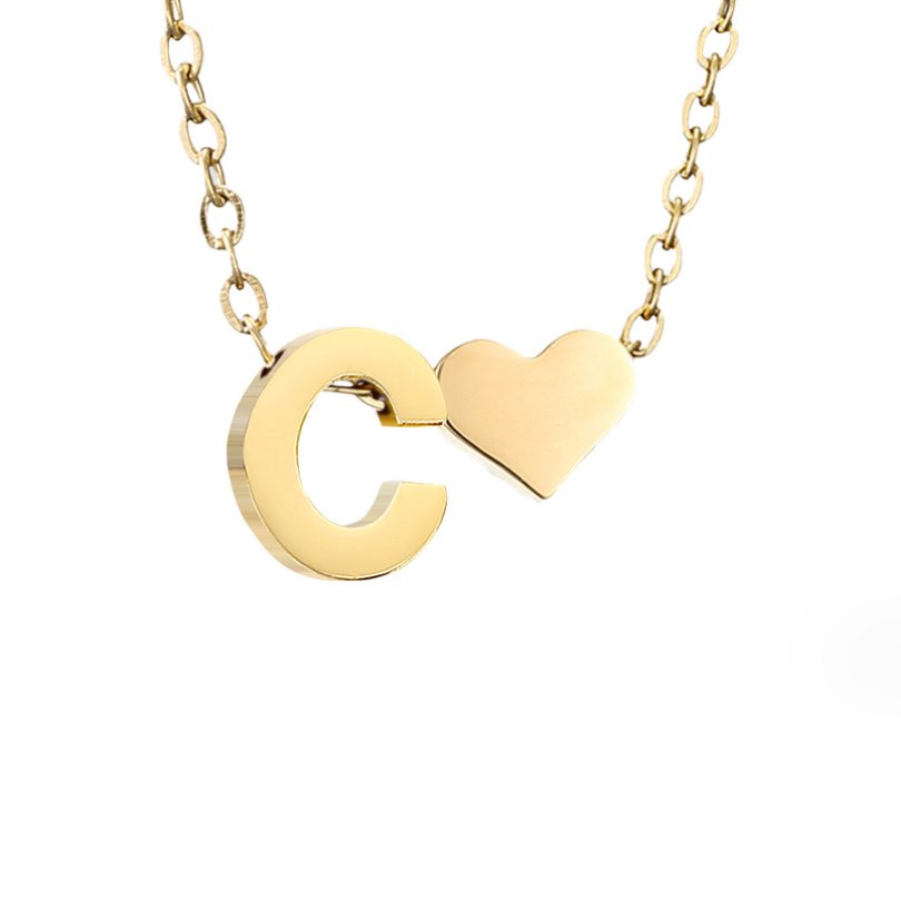 Timeless Heart Initial Necklace
