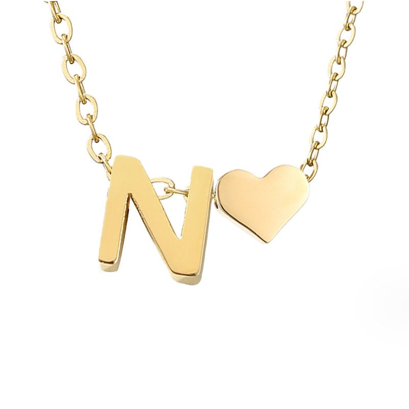 Timeless Heart Initial Necklace