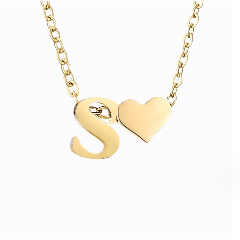 Timeless Heart Initial Necklace