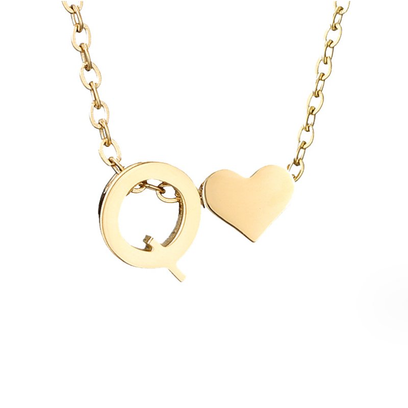 Timeless Heart Initial Necklace