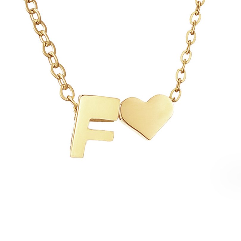 Timeless Heart Initial Necklace