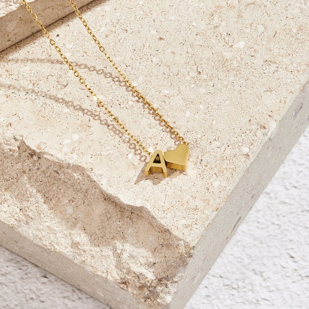 Timeless Heart Initial Necklace