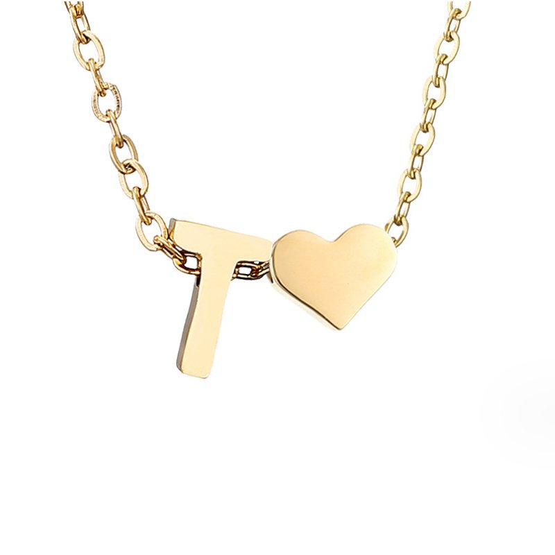 Timeless Heart Initial Necklace