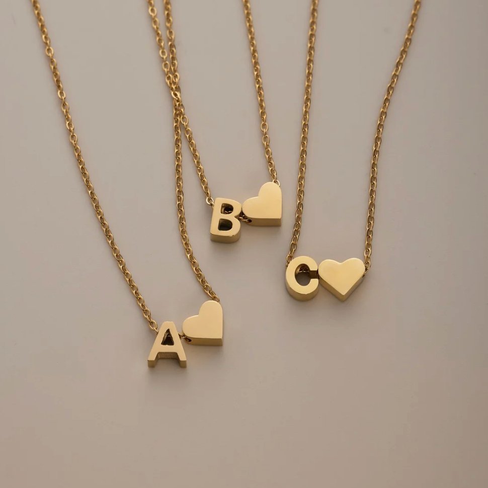Timeless Heart Initial Necklace