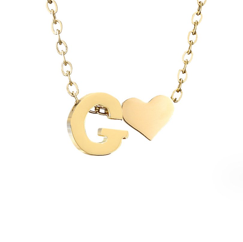 Timeless Heart Initial Necklace