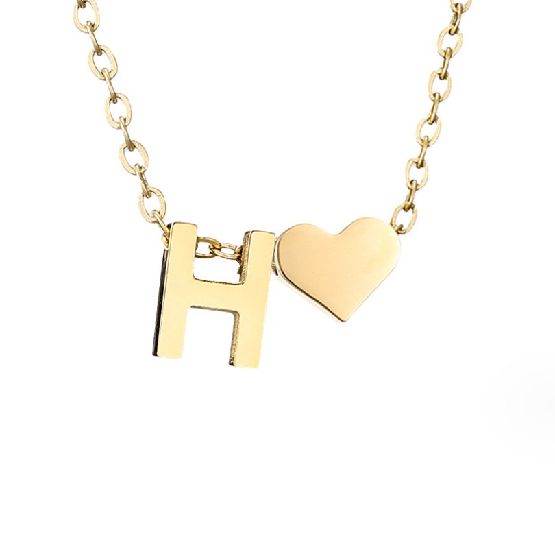 Timeless Heart Initial Necklace