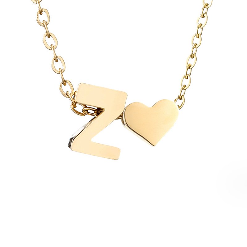 Timeless Heart Initial Necklace