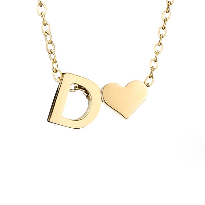Timeless Heart Initial Necklace