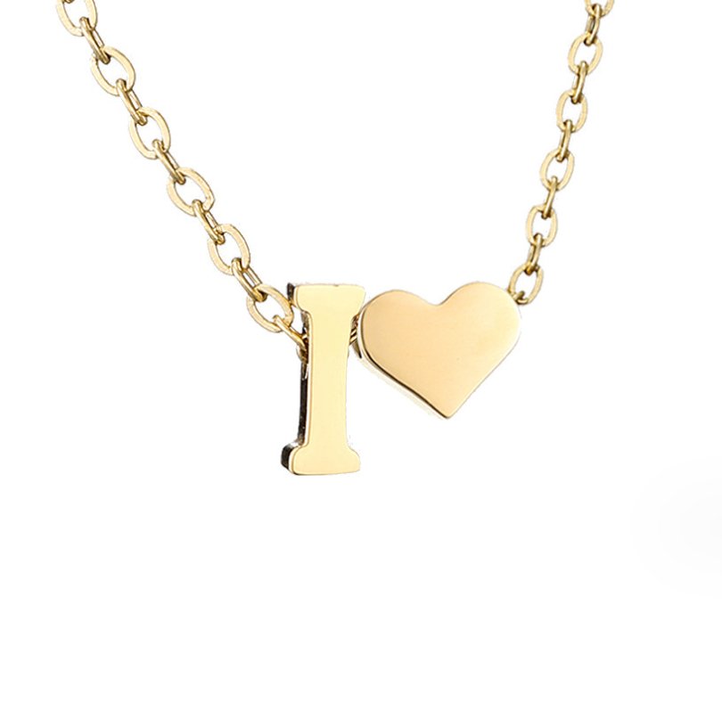 Timeless Heart Initial Necklace