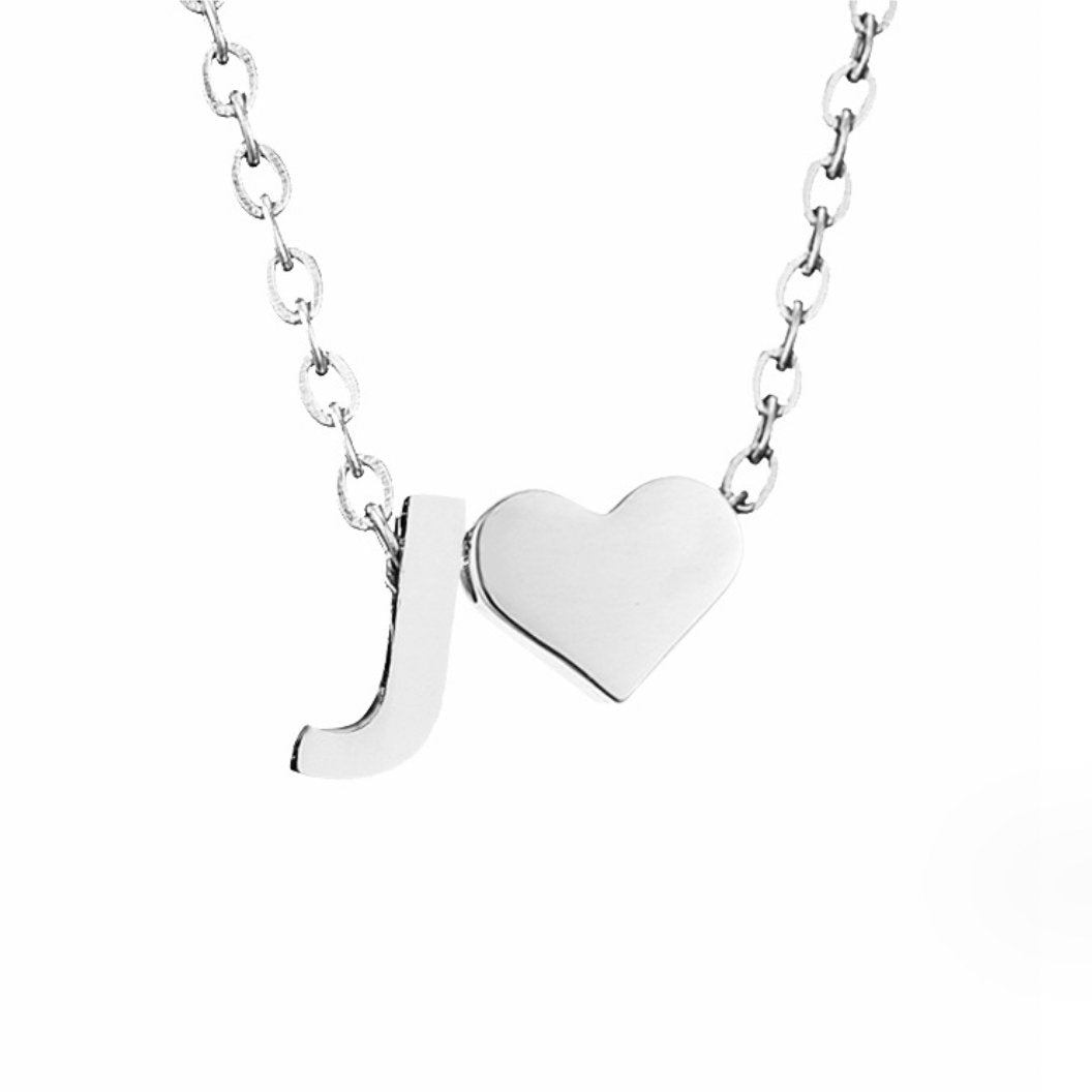 Timeless Heart Initial Necklace