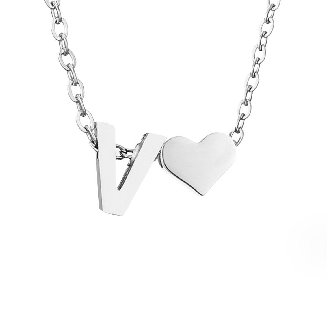 Timeless Heart Initial Necklace