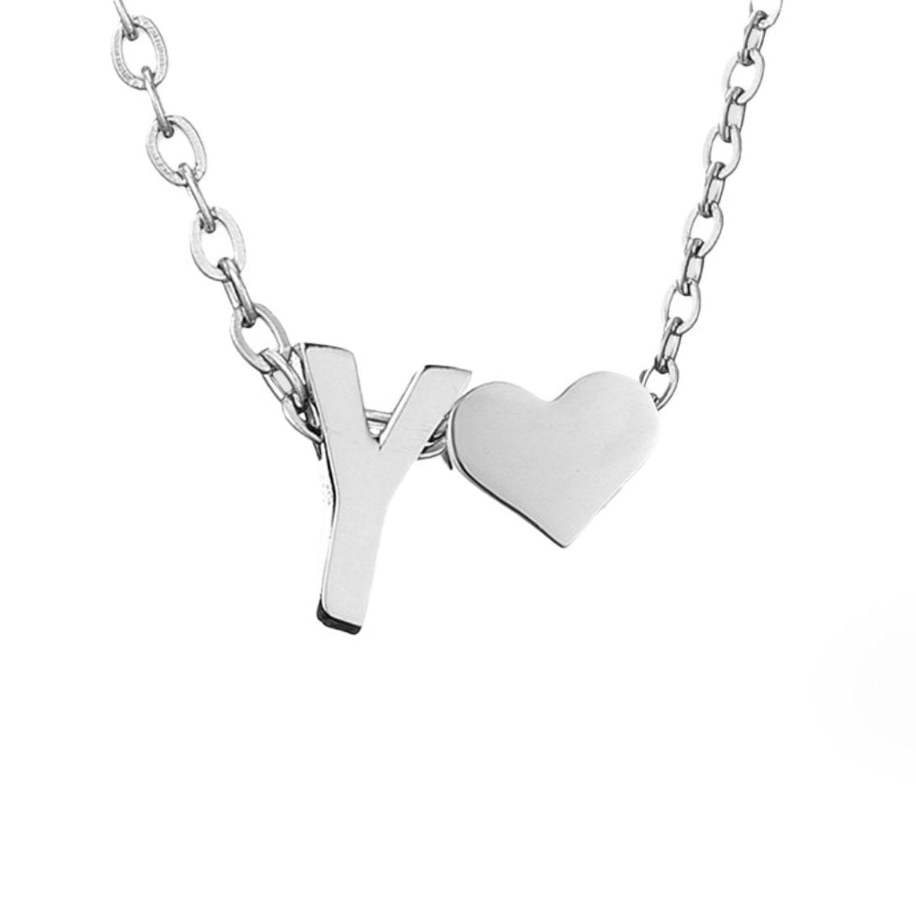 Timeless Heart Initial Necklace