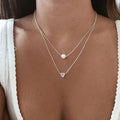 Sophisticated Heart & Pearl Necklace Set