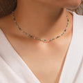 Gold Plated Multicolor Pebble Necklace
