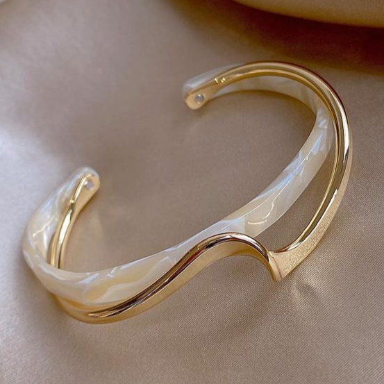 Adriana White Opal Gold Plated Bracelet