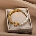 Elegant Gold Pearl Bracelet