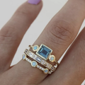 Karla Vintage Blue Crystal Ring Set