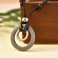 Vintage Leather Silver Plated Necklace