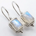 Beatriz Square Moonstone Vintage Earrings