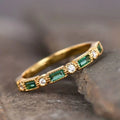 Vintage Gold Ring with Green CZ