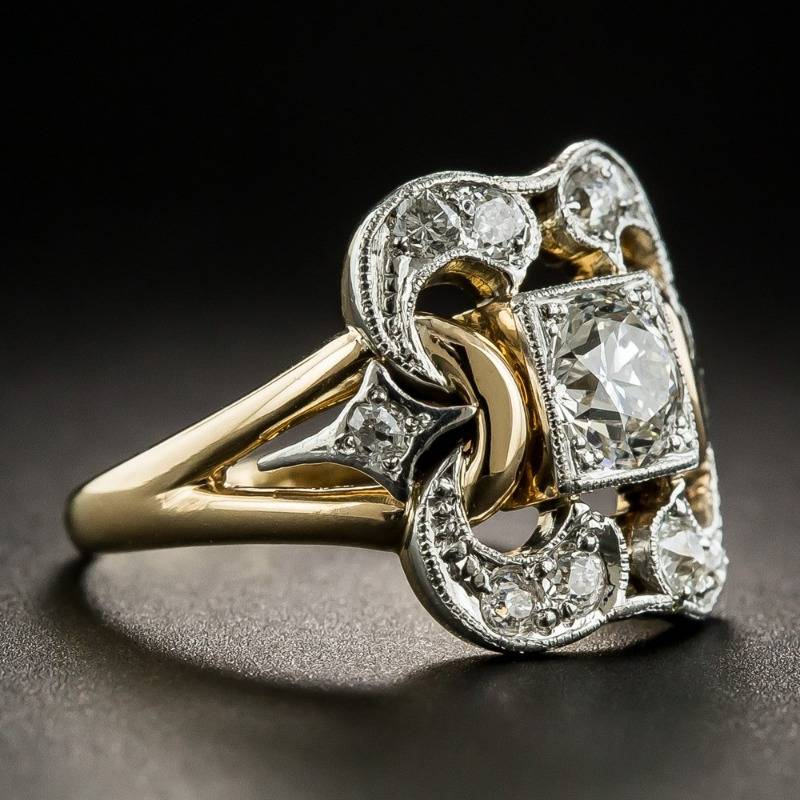 Classic Gold Ring with Vintage CZ