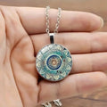 Elegant Blue Round Mandala Necklace