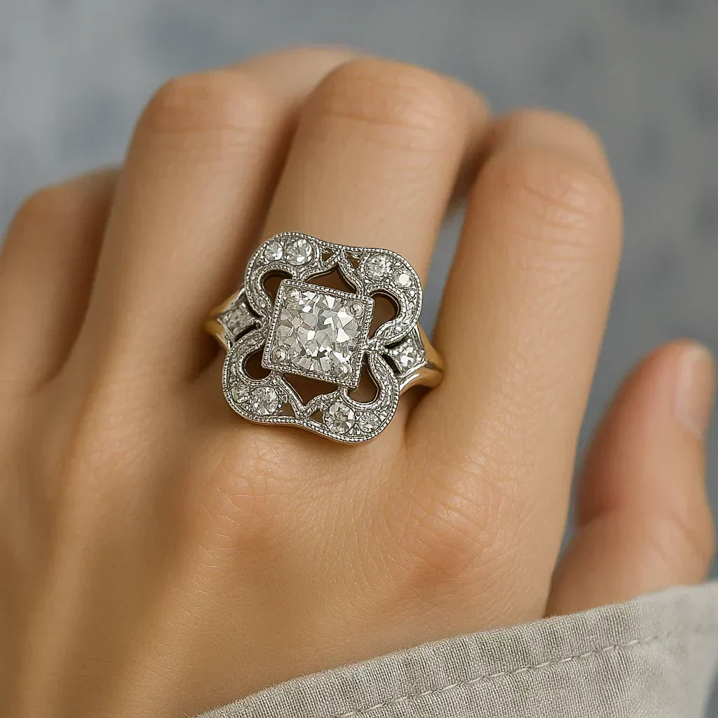 Classic Gold Ring with Vintage CZ