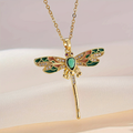 Green Dragonfly Pendant Necklace