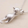 Playful Sterling Silver Kitten Necklace