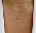Classic Gold Layered Necklace with Pendant